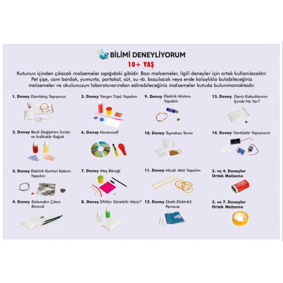 10+ Yaş | Bilimi Deneyliyorum Deney Seti