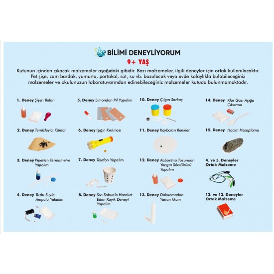 9+ Yaş | Bilimi Deneyliyorum Deney Seti