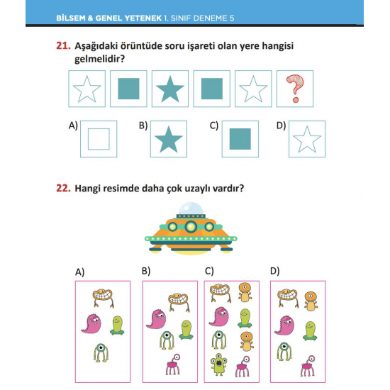 1. Sınıf | BİLSEM Hazırlık Denemeleri 1. Sınıf | BİLSEM Hazırlık Denemeleri