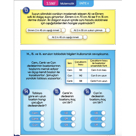 3. SINIF | Matematiksel Düşünme Kitabı (MDK)